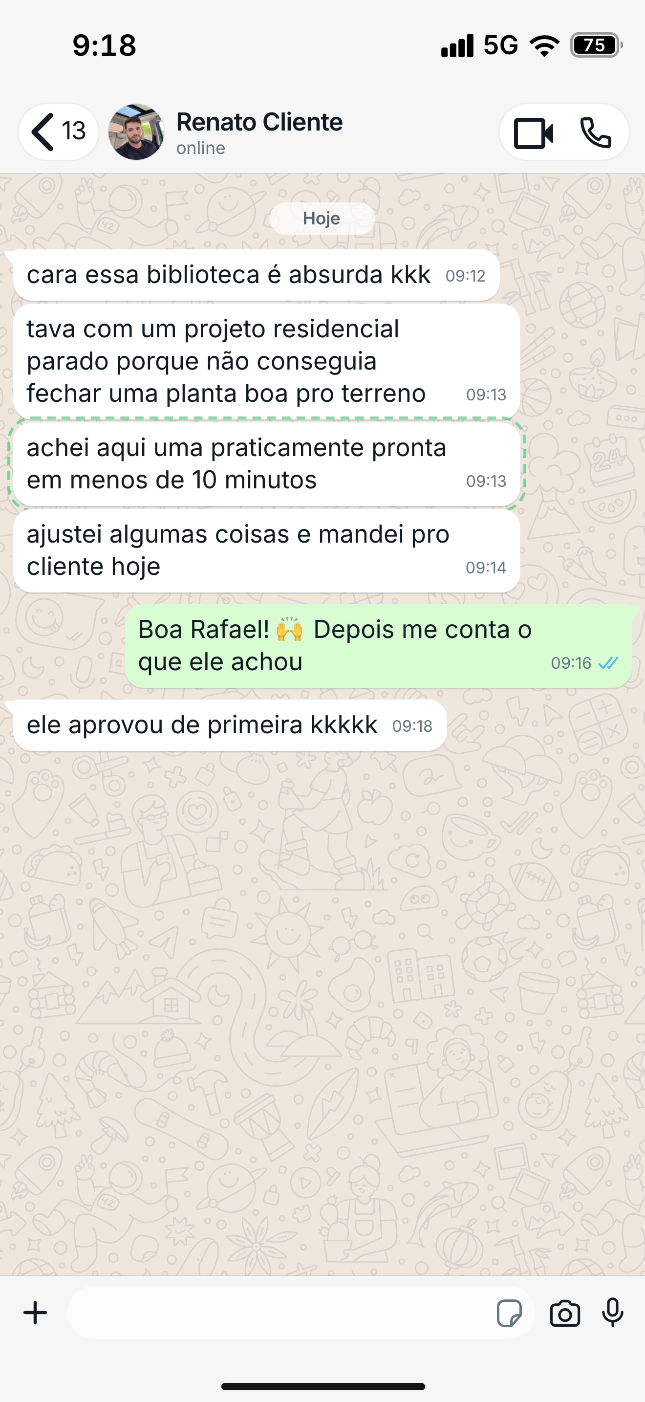 Print de conversa de cliente